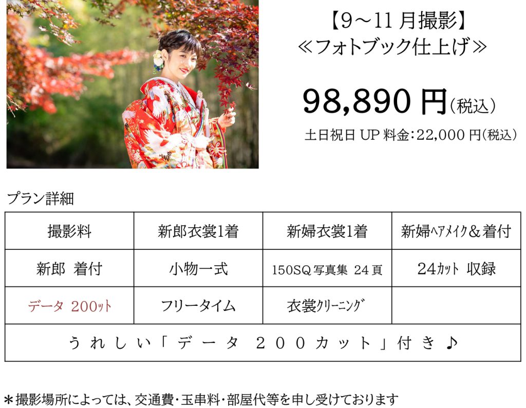 ロケーション撮影 和装 9月 ブック